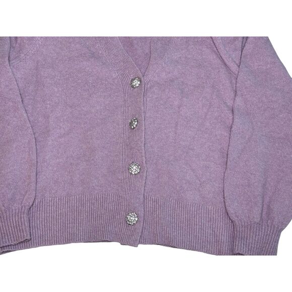 Anne Taylor LOFT Purple Bedazzled Cardigan Sweater- Small - Picture 10 of 16